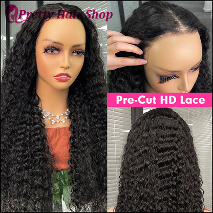 Water Wave Wear and Go Glueless Lace Wig: Peruvian Human Hair