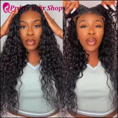 Water Wave Wear and Go Glueless Lace Wig: Peruvian Human Hair