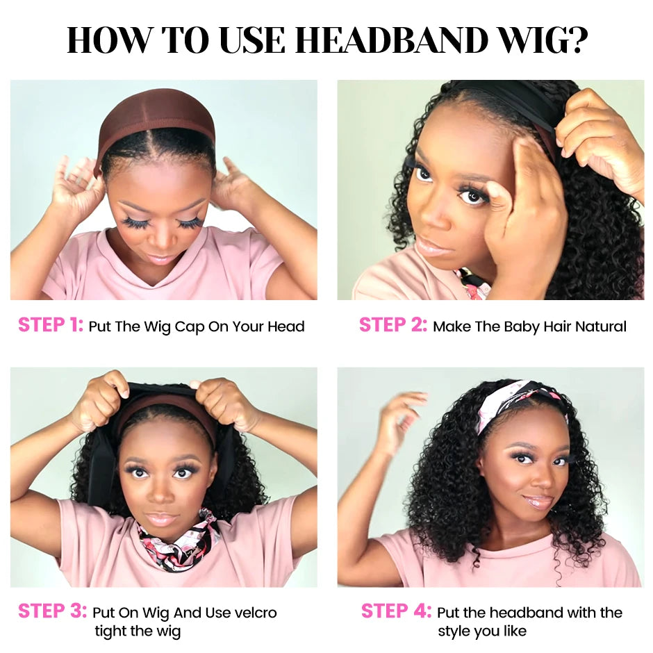 Shuangya! Human Hair Headband Wig